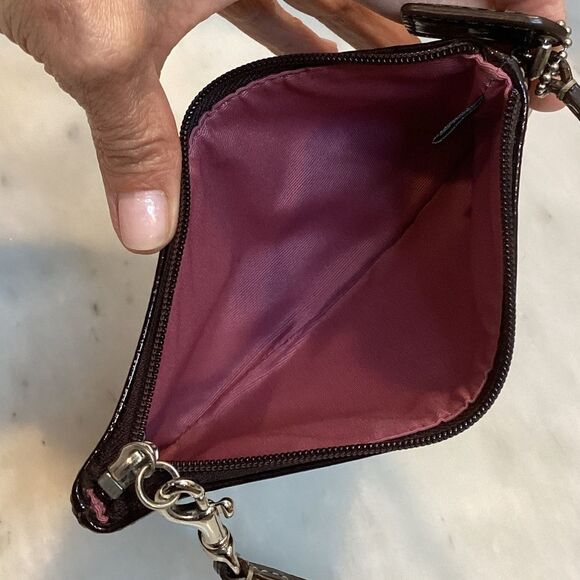 Coach High Gloss Patent Leather Clutch Wristlet - Picture 13 of 14